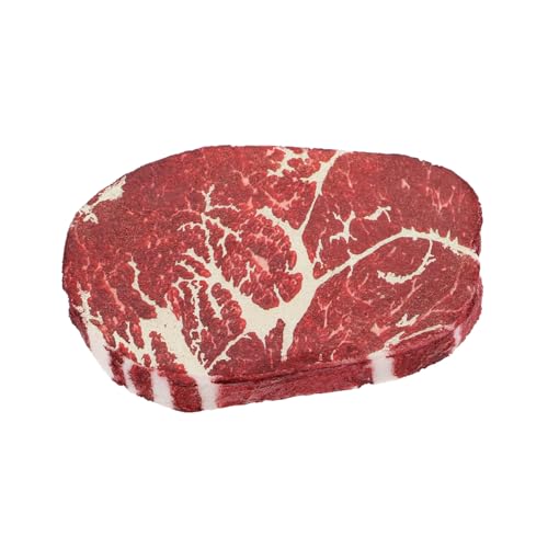 BESTonZON Steak-Modell Herd Basis Künstliches Steak Zubehör Seifenschale Stangenhalter Seifenschale Fleisch Requisiten Geschirrständer Basis Doppellagige Seifenschale Augensteak Polymer Harz von BESTonZON