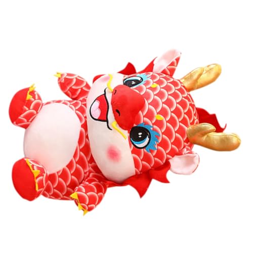 BESTonZON Stoffpuppe 2024 Sternzeichen-drachenpuppen Jahr Der Drachenpuppen Plüschtier Drache Sternzeichen-Maskottchen Chinesische Tierkreiszeichen-drachenpuppe Pp Baumwolle Rot von BESTonZON