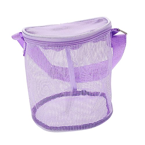 BESTonZON Strand Aufbewahrungstasche Kinder Strandtasche Mesh-strandtaschen Schubkarre Mesh-sommertaschen Kinderstrandkorb Mit Sandsieb Hohe Kapazität PVC Violett Sammelbeutel von BESTonZON