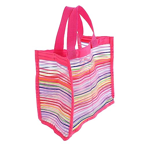 BESTonZON Elegante Trendige Strandtasche Für Jungen Und Mädchen Große Kapazität Einfache Kulturtasche Net Mesh von BESTonZON