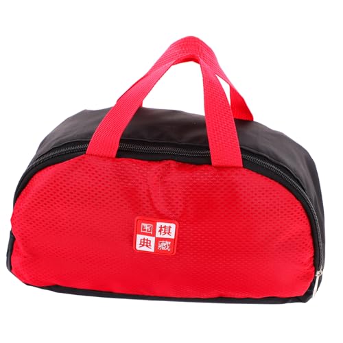 BESTonZON Stückbox Aufbewahrungstasche Go Spielsteine Aufbewahrungskoffer Go Spielsteine Schutztasche Taschen Perlen Boxen Tasche Spielzubehör gehen schicke Aufbewahrungsbox Polyester rot von BESTonZON