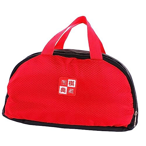 BESTonZON Stückkarton Aufbewahrungstasche Reiseschach Gobang-Spiel Taschen Für Brettspiele Reisetasche Spielzubehör Gehen Perlen Boxen Tasche Reise-Organizer-Taschen Rot Polyester von BESTonZON