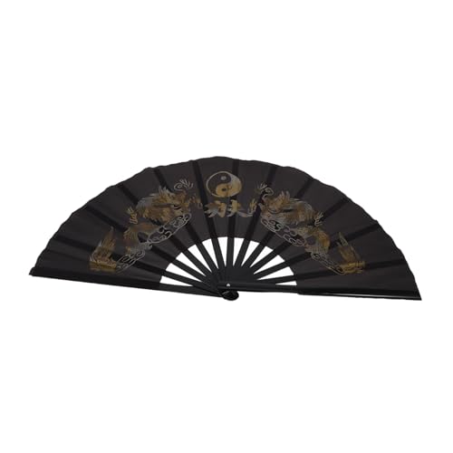 BESTonZON Tai-chi-Fan Großer Handfächer Tanzender Fan Vietnam-Fans Fan Chinesischer Kunst Chinesischer Fan Begeisterte Zusammenklappbare Handventilatoren Retro-tanzfans Stoff von BESTonZON