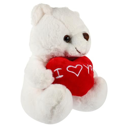 BESTonZON Teddybär Valentinstag Bär Plüschbär Zum Valentinstag Große Kuscheltiere Valentinsgrüße Bären Gefülltes Kinderspielzeug Bär Plüsch Kuscheltiere Für Jungen Weiß Pp Baumwolle von BESTonZON