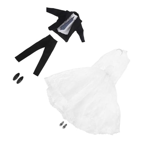 BESTonZON Teiliges Puppen-hochzeitsoutfit mit Brautkleid Bräutigam Anzug und Schuhen Wiederverwendbare Puppenkleidung für Mädchen und Jungen Geeignet für Geburtstag Party und Festliche BESTonZON Teiliges Puppen-hochzeitsoutfit mit Brautkleid Bräutigam Anzug und Schuhen Wiederverwendbare Puppenkleidung für Mädchen und Jungen Geeignet für Geburtstag Party und Festliche von BESTonZON