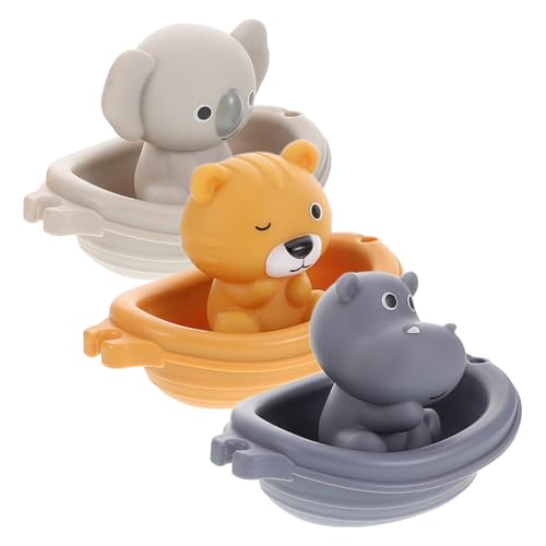 BESTonZON Teiliges Stapelbares Badspielzeug Für Kleinkinder Schwimmende Tierhandpuppen Und Boote Für Badewanne Lernspielzeug Für Junge Mädchen Mit Koala Nilpferd Und Tiger Spaß Beim von BESTonZON