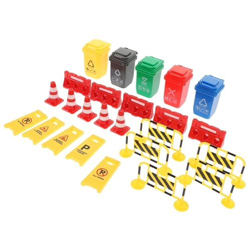 BESTonZON Teiliges Verkehrszeichen Spielset Verkehrsabsperrung Lernspielzeug mit Roten Leitkegeln Gelben Metallzäunen Roten Wasserbarrieren Form Warnschildern und Mülltonnen zur BESTonZON Teiliges Verkehrszeichen Spielset Verkehrsabsperrung Lernspielzeug mit Roten Leitkegeln Gelben Metallzäunen Roten Wasserbarrieren Form Warnschildern und Mülltonnen zur von BESTonZON