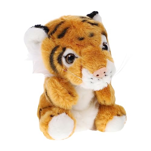 BESTonZON Tiger Marionette Kinderspielzeug Handpuppe Zum Geschichtenerzählen Kleinkindspielzeug Plüschtiere Kleinkinderschürze Handpuppen Für Cartoon-plüsch Yellow Pp Baumwolle von BESTonZON