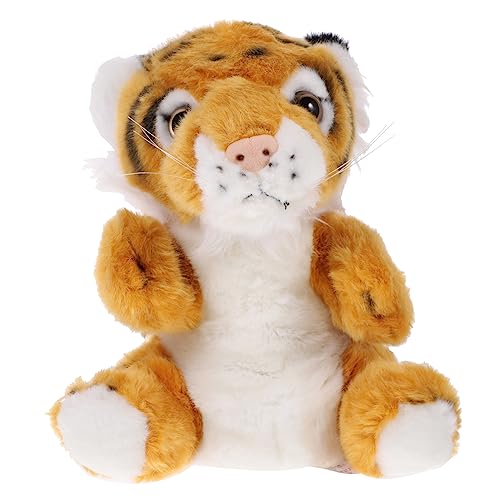 BESTonZON Tiger Marionette Kleinkinderschürze Handpuppe Kleinkindspielzeug Für Kleinkinder Rollenspielspielzeug Für Kinderspielzeug Cartoon-fingerspielzeug Yellow Plüsch von BESTonZON