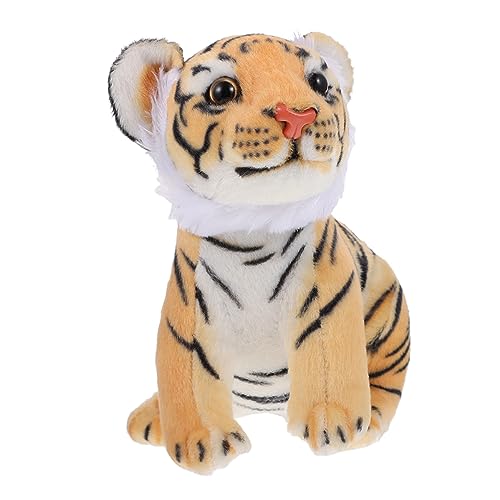 BESTonZON Tiger Plüschtier Lebewesen Frosch plüsch Tiger Kuscheltiger Tiger Plüsch Ornament tierische Plüschtierverzierung Tiger Plüschpuppe Ornament PP Baumwolle von BESTonZON