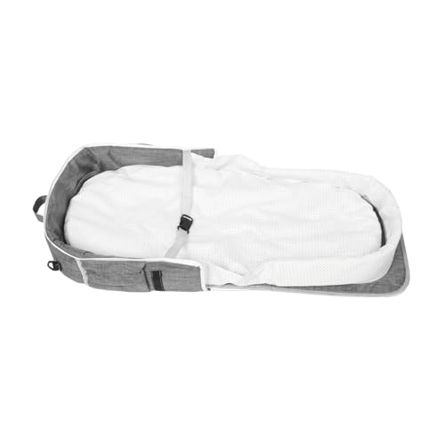 BESTonZON Tragbare Kinderbetttasche Babywiege Tragbar Reisebett Für Hunde Tragbares Bett Für Kleinkinder Aufblasbares Reisebett Für Kleinkinder Reisebett Für Haustiere Grey Leinenstoff von BESTonZON