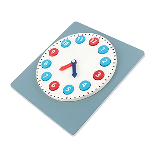 BESTonZON Uhr Spielzeug Lernspielzeug für frühes Lernen Gehirnspielzeug Rätsel Spielzeug interaktives Spielzeug Clocks für Kinder Uhr-Puzzle-Spielzeug Spielzeuguhr aus Holz hölzern Blue von BESTonZON