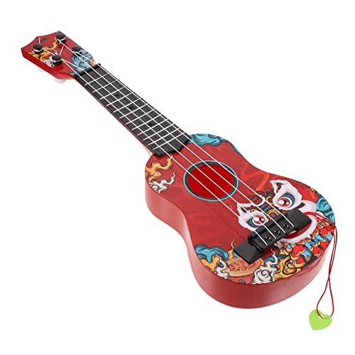 BESTonZON Ukulele Für Früherziehung Ukulele Gitarre Für Anfänger Gitarrenspielzeug Ukulele Zum Verschenken Simulations-Ukulele Kleinkind Ukulele Rot Plastik von BESTonZON