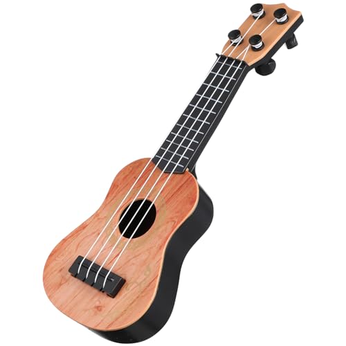 BESTonZON Mini 4-saitiges Ukulele-Spielzeug Für Jungen Und Mädchen Kunststoffsimulation Musikinstrument Gelbes Lernspielzeug von BESTonZON