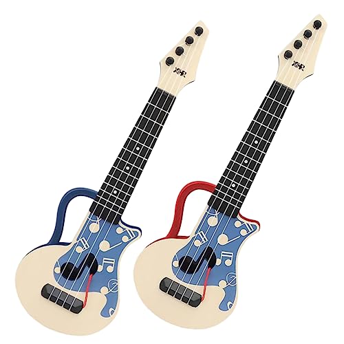 BESTonZON 2-teiliges Ukulele-Musikinstrument-Set Für Kinder Pädagogisches Gitarren-Spielzeug-Set Unterhaltsam Und Sicher Für Das Lernen Und Spielen Von Kleinkindern von BESTonZON