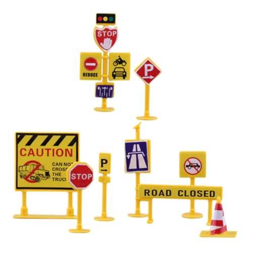 BESTonZON Verkehrsschilder Spielset aus Kunststoff Miniatur Straßenzeichen für Interaktives Lernspielzeug zur Verkehrssicherheit und Eltern Junge Mädchen aktivität BESTonZON Verkehrsschilder Spielset aus Kunststoff Miniatur Straßenzeichen für Interaktives Lernspielzeug zur Verkehrssicherheit und Eltern Junge Mädchen aktivität von BESTonZON