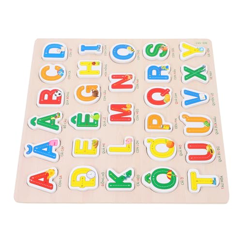 BESTonZON Vietnamesisches Puzzle Vietnamesisches Alphabet-Puzzle Holzspielzeug für Farbenfrohes Puzzle Lernspielzeug für Buchstaben-Puzzle aus Holz Holzpuzzles für Kleinkinder von BESTonZON