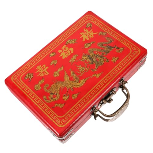 BESTonZON Vintage Mahjong Aufbewahrungsbox aus Holz Rechteckige Holzbox mit Deckel Tragbarer Mahjong Behälter Praktische Aufbewahrung für Spielsteine als BESTonZON Vintage Mahjong Aufbewahrungsbox aus Holz Rechteckige Holzbox mit Deckel Tragbarer Mahjong Behälter Praktische Aufbewahrung für Spielsteine als von BESTonZON