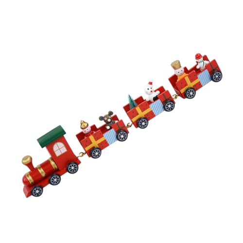 BESTonZON Weihnachts Holz Zug Dekoration Kreativer Großer Zug Für Festliche Tischdekoration Ideal Für Partys Und Festivals Perfekt Für Den Weihnachtsbaum Eisenbahn Deko von BESTonZON