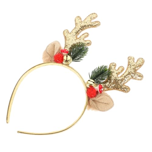 BESTonZON Weihnachts Rentier Geweih Stirnband Für Erwachsene Festliches Haarband Mit Glocken Und Bogen Design Ideal Für Weihnachtsfeiern Kostüme Und Fotoshootings Gemütlicher Kopfschmuck von BESTonZON