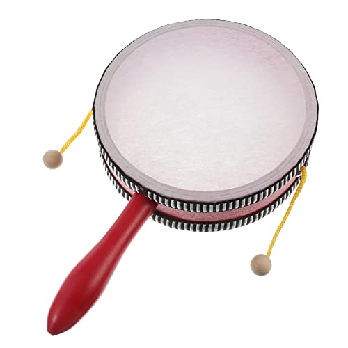 BESTonZON Wellentrommel Babyrasseltrommel Kleinkind Percussion Gehirnspielzeug -Affen-Trommel spielzeuge Lustiges Kindertrommelspielzeug Musikalische Handtrommel Kindergeschenk Holz rot von BESTonZON