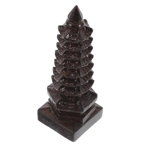 BESTonZON Wen Chang Tower Ornamente Pagodenornament Aus Holz Souvenir-pagodenstatue Wohnkultur Pagode 3D-bastelmodell Bürodekorationsturm 3D-pagodenmodell Feng-Shui-Turm Hölzern Light Brown von BESTonZON