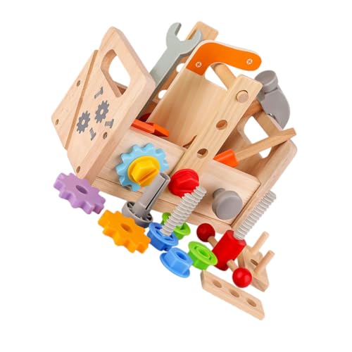 BESTonZON Werkzeuge Holzspielzeug Werkzeugkasten Für Pädagogisches Set Mit Werkzeugen Für Kleinkinder Ideales Für Jungen Und Ädchen Kreatives Lernspielzeug Für Frühe Entwicklung von BESTonZON