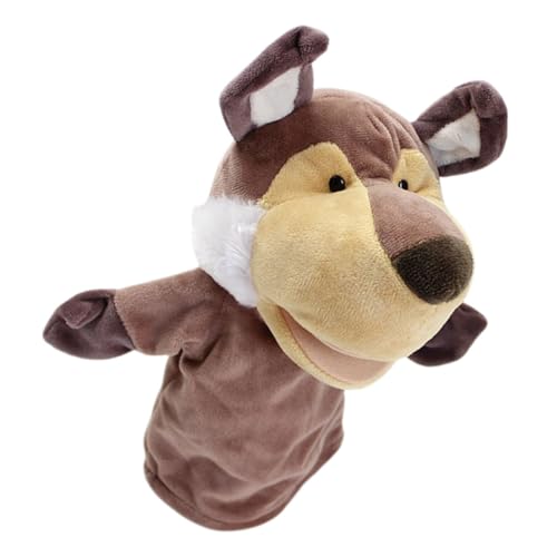 BESTonZON Plüschtier Wolfs Üsch Handpuppe Für Interaktives Geschichtenerzählen Beweglicher Mund Kuscheltier Handspielzeug Für Babys Und Kleinkinder 6 18 Monate Innteraktive Handpuppe von BESTonZON