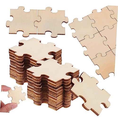 BESTonZON Zusammengebaute Bausteine Puzzle-Spielzeug unvollendetes Rätsel leeres Puzzle Leere Rätsel zum Zeichnen DIY Bastelausschnitt Rätsel malen Puzzles aus Holz unfertige Holzpuzzles von BESTonZON