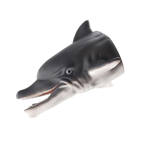 BESTonZON tierische Handpuppe Spielzeug pummeluff Kuscheltier Delfine Dolphin Kinder Ruthe Hand Puppet + Toy Chaps Kinder meerestiere kucheltier fogelschreker Rollenspiel Handpuppe Grey von BESTonZON