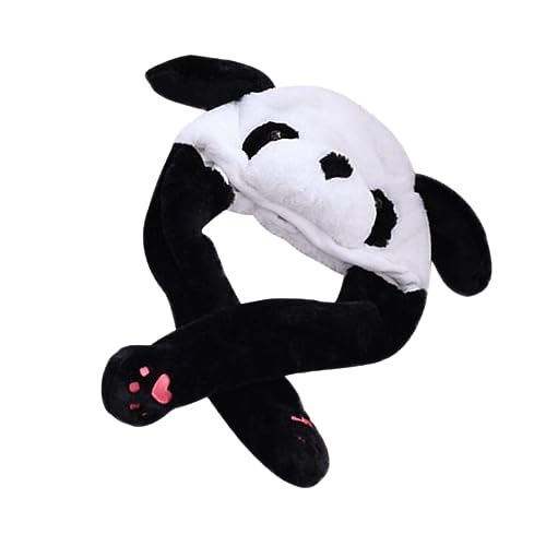 BESTonZON üsch Panda Hut Mit Beweglichen Ohren Lustiges Cartoon Tier Kostü Accessoire Für Und Erwachsene Perfekt Für Partys Cosplay Und Spaß Mit Handpuppen von BESTonZON