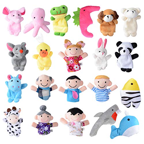 Fingerpuppen Set 21 STK Finger Plüschtier Set Stoff Fingerpuppe Tiere Plüschpuppe Hand Tier Geschenke für Jungen und Mädchen Mitgebsel Jungeparty von BETESSIN