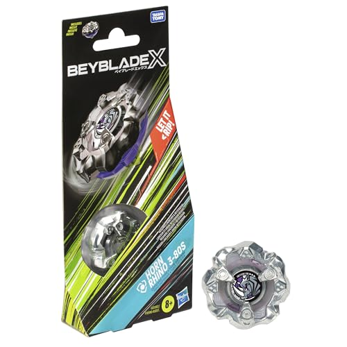 Beyblade X Horn Rhino 3-80S Kreisel Booster Pack, rechtsdrehender Abwehr-Typ mit X-Celerator, mit 2 Klicks aufbauen und in der Arena kämpfen, originelles Kinder ab 8 Jahren von Hasbro