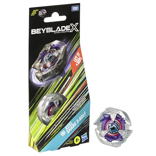 Beyblade X Keel Shark 3-60LF Kreisel Booster Pack, rechtsdrehender Angriffs-Typ mit X-Celerator, mit 2 Klicks aufbauen und in der Arena kämpfen, originelles Kinder ab 8 Jahren von Hasbro