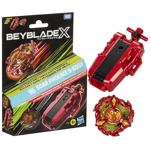 Beyblade X Soar Phoenix 9-60GF Deluxe Schnur-Starter Set, mit 1 Starter und 1 Kreisel, mit X-Celerator und mit 2 Klicks zusammenzubauen von Hasbro