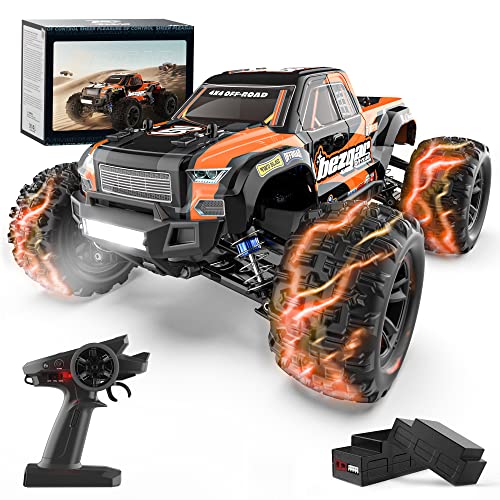 BEZGAR HP161 RC Auto, 1:16 Offroad Ferngesteuertes Auto Erwachsene 4WD wasserdicht Rennauto Geländewagen RC Crawler mit 2 Wiederaufladbaren Batterien für Erwachsene und Kinder von BEZGAR