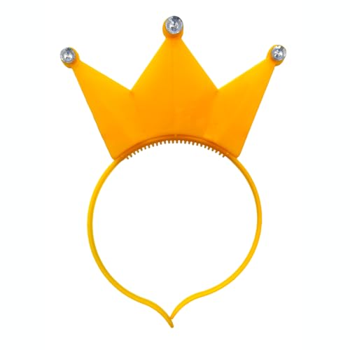 BF Souvenirs 1x LED Haarreif KRONE blinkend und leuchtend, Prinzessin, König, Party Karneval Geburtstag Motto Party Fasching Kindergeburtstag Musik Konzert (Orange) von BF Souvenirs