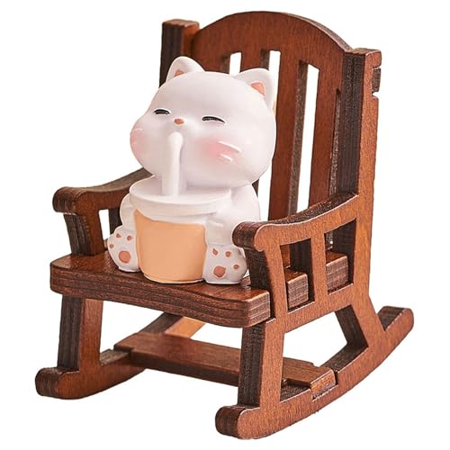 BFLKY Schaukelstuhl, Tierfigur, kleine Skulptur, schöne Miniaturfigur, Ornament, Heimdekoration, für Schlafzimmer, Büro BFLKY Schaukelstuhl, Tierfigur, kleine Skulptur, schöne Miniaturfigur, Ornament, Heimdekoration, für Schlafzimmer, Büro von BFLKY