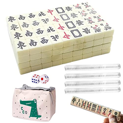 BFNDSSEOU Chinesisches Mahjong-Spiel-Set 144 stücke Mini Mahjong Fliesen Traditionelle Chinesische Majong Party Spiele for Erwachsene Chinesischen Mahjong Spiel Set von BFNDSSEOU