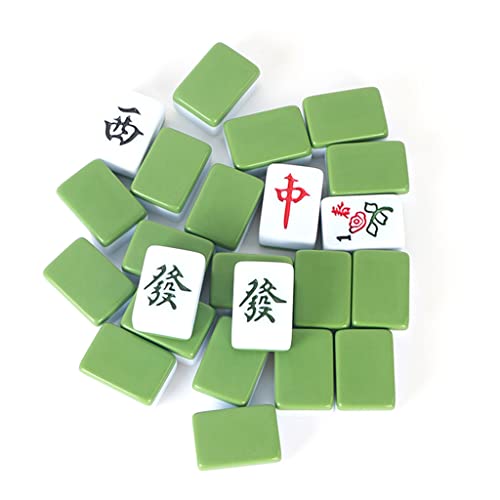 BFNDSSEOU Chinesisches Mahjong-Spiel-Set Mahjong mit 144 Melamin-Spielsteinen und Lederbox, Spiel, Reise-Spielsteine, Spiele for die Reise, Party, Familienspiel, Geschenk von BFNDSSEOU