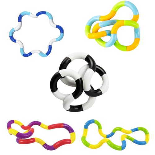 5 Stück Fidget Toys Autism Fingers Tangle Fidget Twister Fidgets Toy Stimming Sensory Stressabbau Erwachsene Anti Stress Spielzeug Kinder Skills Panikattacken für Erwachsene und Kleinkinder von BFUZXY