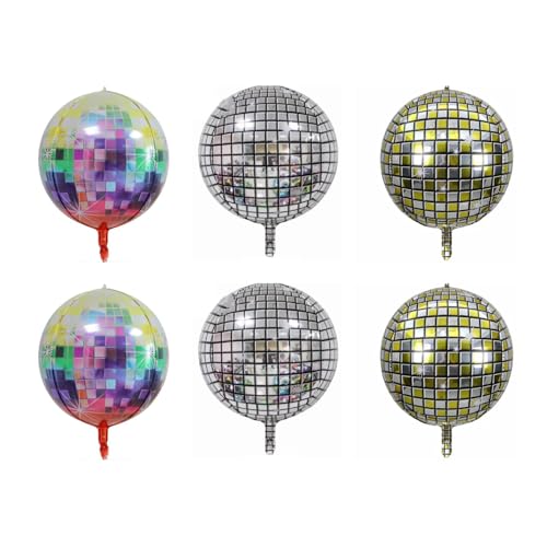 Discokugel Luftballons,Partys Deko,Metall Spiegel Folienballons,Helium Ballons Schulanfang,Aeburtstags Accessoires für Disco Mottoparty Geburtstag Party Abschlussfeier Retro Dekorations 70er 80er 90er von BFUZXY