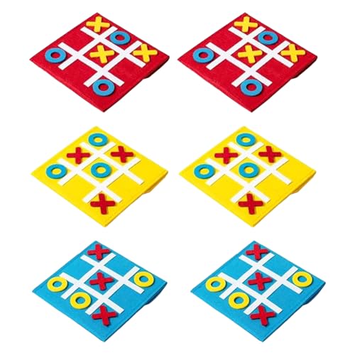 6er Set Mini Tic Tac Toe Spiel,Filz Knobelspiel für Kinder ab 8 Jahren,Praktisches Pausenspiel für Geburtstagsmitgebsel,Spielesammlung,Schultüte,Klassenzimmer Geschenke,Kleine Spiele für Zwischendurch von BFUZXY