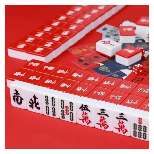 BFVAKBKYT Chinesisch Majong Set, Chinesisches Mahjong-Spielset, 144 Melamin-Spielsteine, traditionelles Mah-Jongg-Muster, schönes Geschenk, geeignet zur Sammlung(40#) von BFVAKBKYT