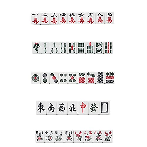 BFVAKBKYT Chinesisch Majong Set, Chinesisches Mahjong-Spielset mit Aluminiumkoffer - mit 144 Spielsteinen, 4 Würfeln Chinesisches Mahjong-Spielset(38#) von BFVAKBKYT