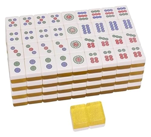 BFVAKBKYT Chinesisch Majong Set, Mahjong-Spiele mit 146 mittelgroßen Spielsteinen, 3 Würfeln und einem Mah-Jongg-Set mit Windanzeiger, hergestellt in China von BFVAKBKYT