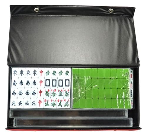 BFVAKBKYT Chinesisch Majong Set, Tragbares, süßes Mahjong-Set mit 144 Steinen, Mini-Mahjong mit Aufbewahrungskoffer von BFVAKBKYT