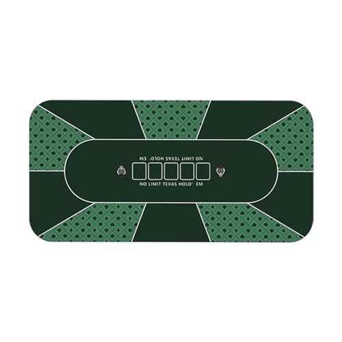 Professionelle Pokermatte für Tische, Gummimatte for Texas Hold'em Pokertische for 10 Spieler, tragbare, zusammenklappbare Pokermatte mit Tragetasche(L) von BFVAKBKYT