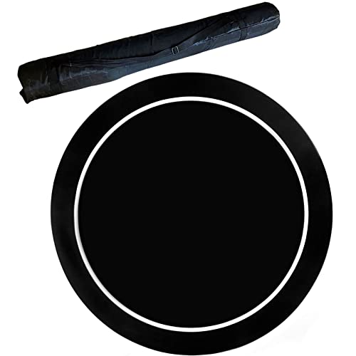 Professionelle Pokermatte für Tische, Professionelle Pokermatte mit Tragetasche, Tisch-Casino-Filz-Layout for Karten, Pokerspiele(Black,24inch) von BFVAKBKYT