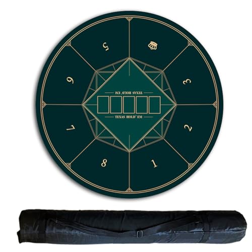 Professionelle Pokermatte für Tische, Tragbare Pokertischplatte mit Tragetasche, Spiellayoutmatte for 8 Spieler for Spielen von Karten, Pokerspiele(1.2 x 1.2 M) von BFVAKBKYT